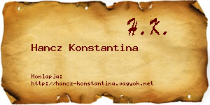 Hancz Konstantina névjegykártya